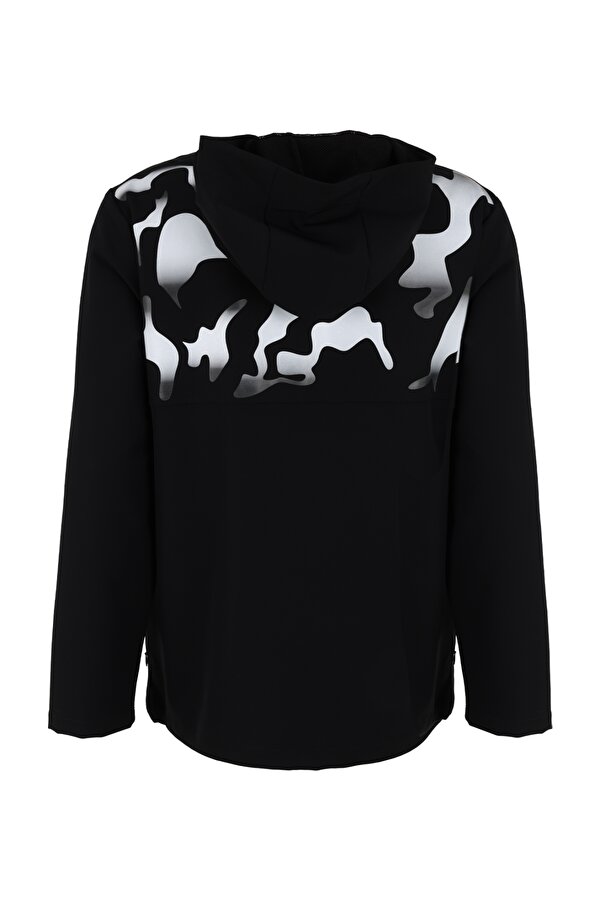 Fabrika Kapüşon Yaka Düz Siyah Erkek Sweatmont F4WM-SWT 2082