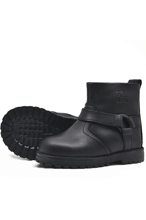 Rakerplus Chiron Hakiki Deri Siyah Fermuarlı Bebek Çizme