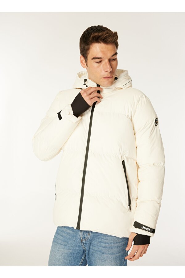 Jeep Beyaz Erkek Standart Kalıp Mont J4WM-MNT7279