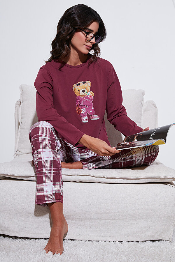 Lela Bayan Pijama Takımı 65723314 BORDO