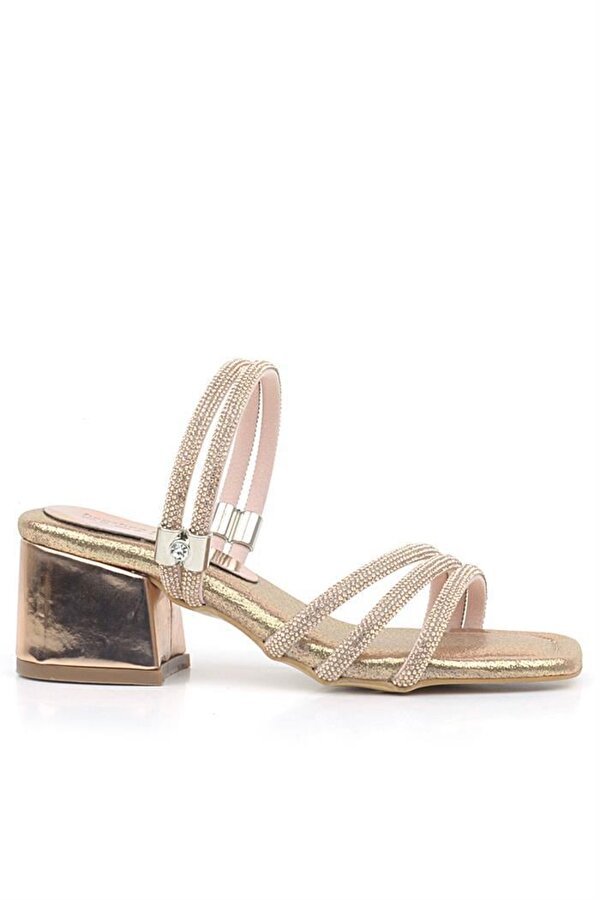 Hapshoe Kids Judy Bakır Taşlı Kız Çocuk Topuklu Terlik Ayakkabı