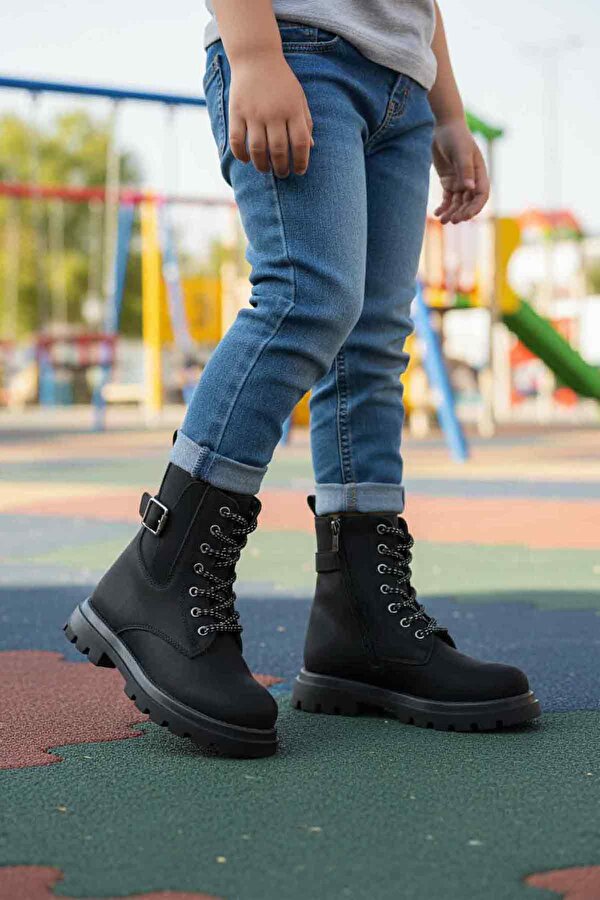 Cool Siyah İçi Polarlı Kaymaz Kız Çocuk Bot Aleda F