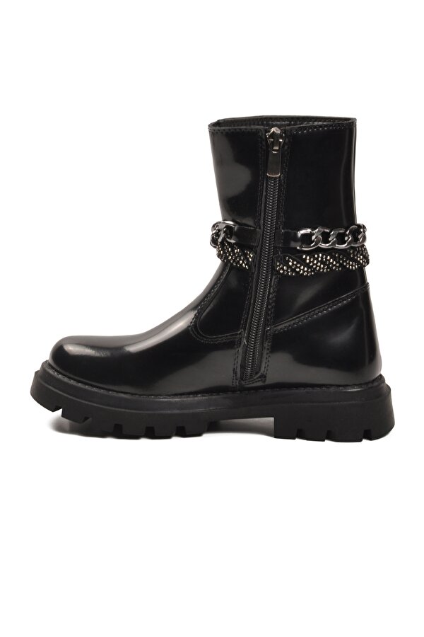 Cool Siyah Rugan İçi Polarlı Kaymaz Kız Çocuk Çizme Duru F