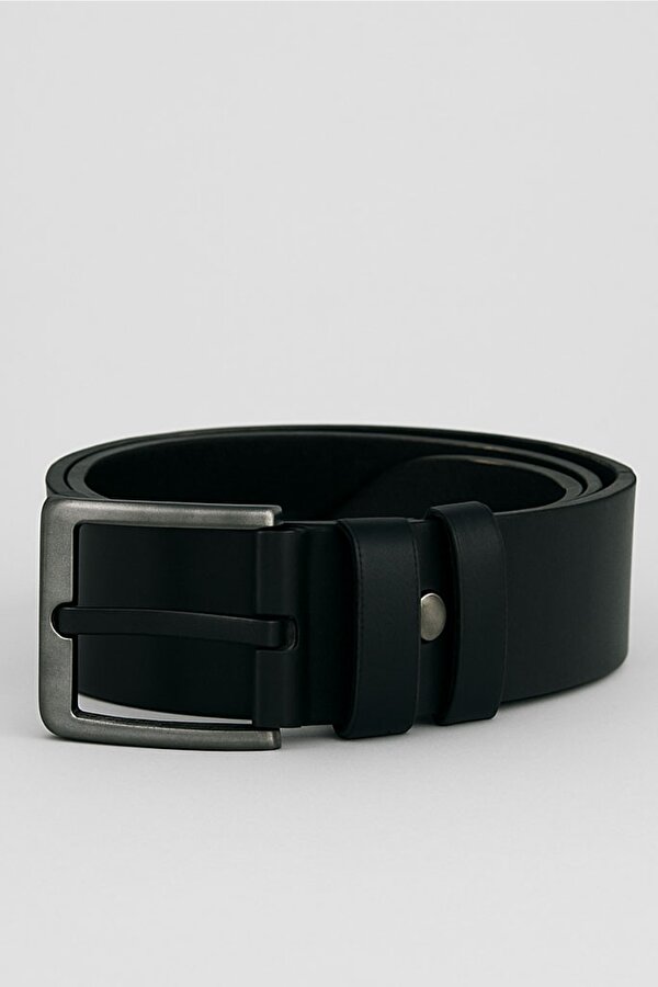 Louisiana Polo %100 Hakiki Deri Kemer Erkek Spor Kemer Siyah 0160