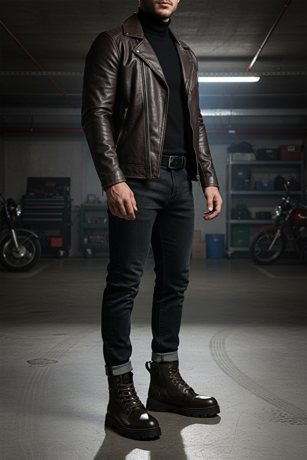 HARRISON 4PR Kahverengi Erkek Biker Bot - Görsel 3