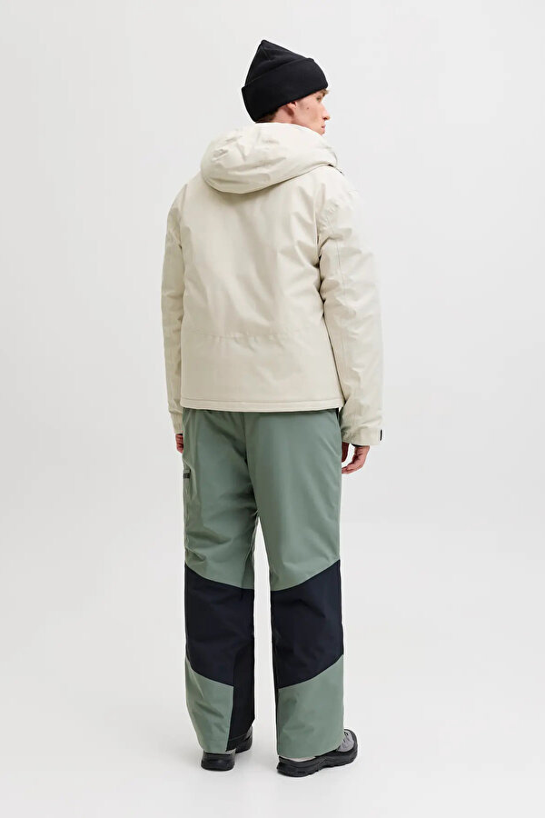 Jack & Jones Erkek Jjalpes Kapüşonlu Su ve Rüzgar Geçirmez Mont 12284649 Taş