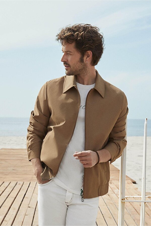 Dufy Vizon Erkek Regular Fit Düz Klasik Yaka Bomber Mont