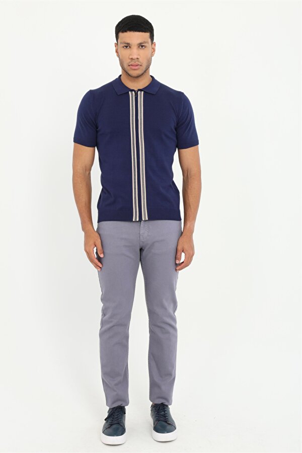 Dufy Gri 5 Cep Düz Renk Slim Fit Erkek Pantolon