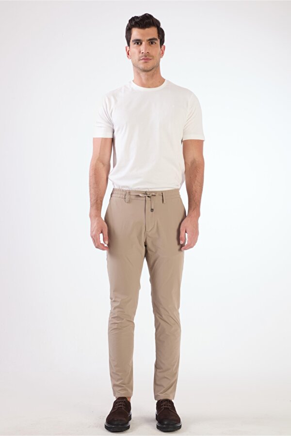 Vizon Bağcıklı Slim Fit Jogger Erkek Pantolon