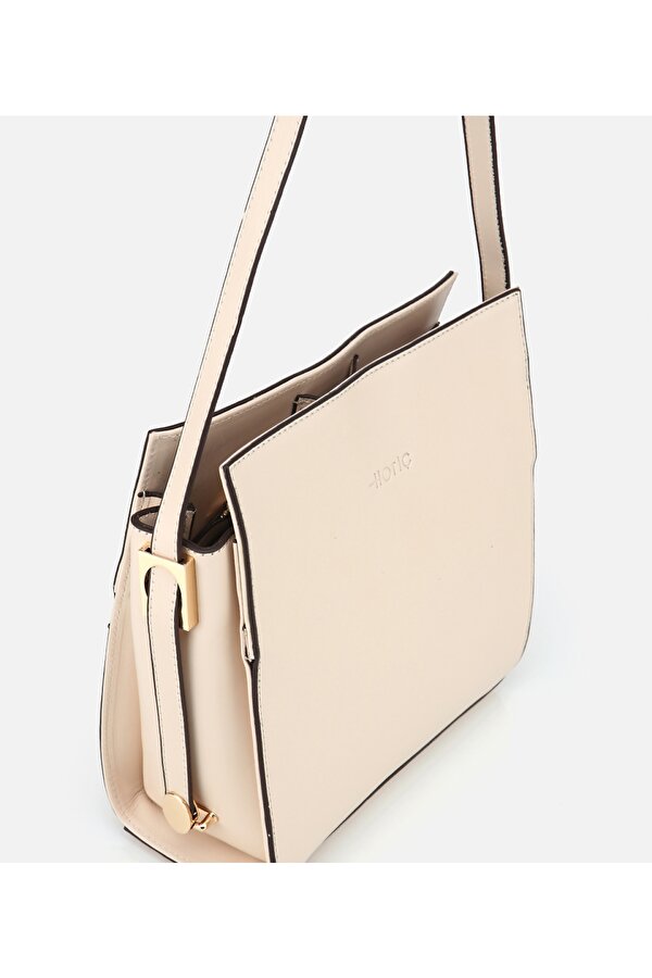 Hotiç Kadın Deri Ekru Omuz Çantası