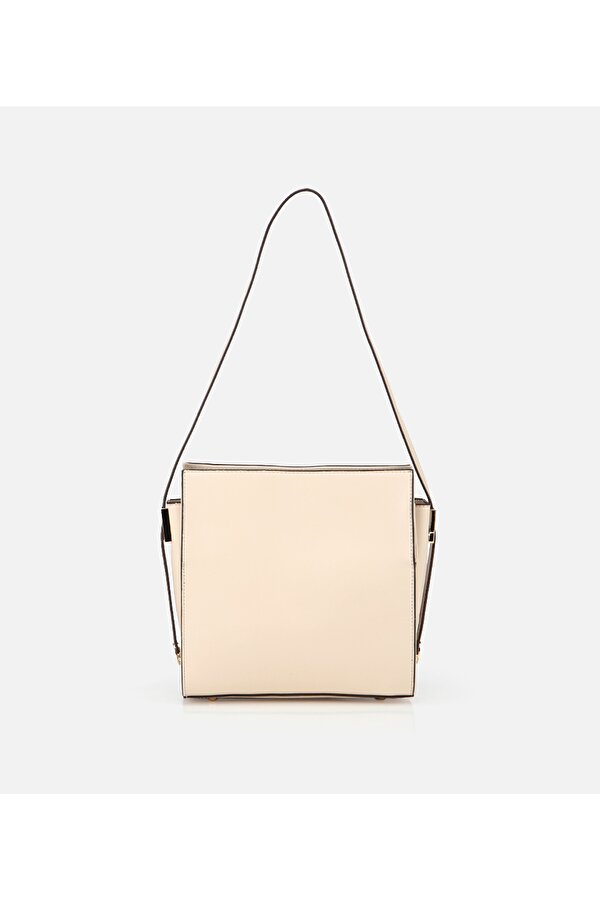 Hotiç Kadın Deri Ekru Omuz Çantası