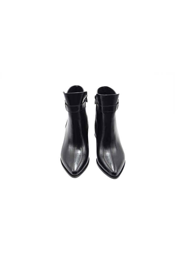 Ayakkabımood 5 Cm  Siyah Rugan Topuklu Kadın Bot