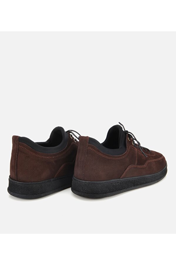Hotiç Erkek Nubuk Deri Kahverengi Rahat Tabanlı Comfort Spor Ayakkabı