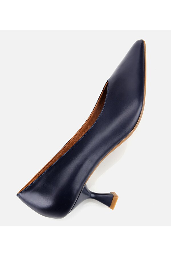Hotiç Kadın Deri Lacivert İnce Topuklu Stiletto