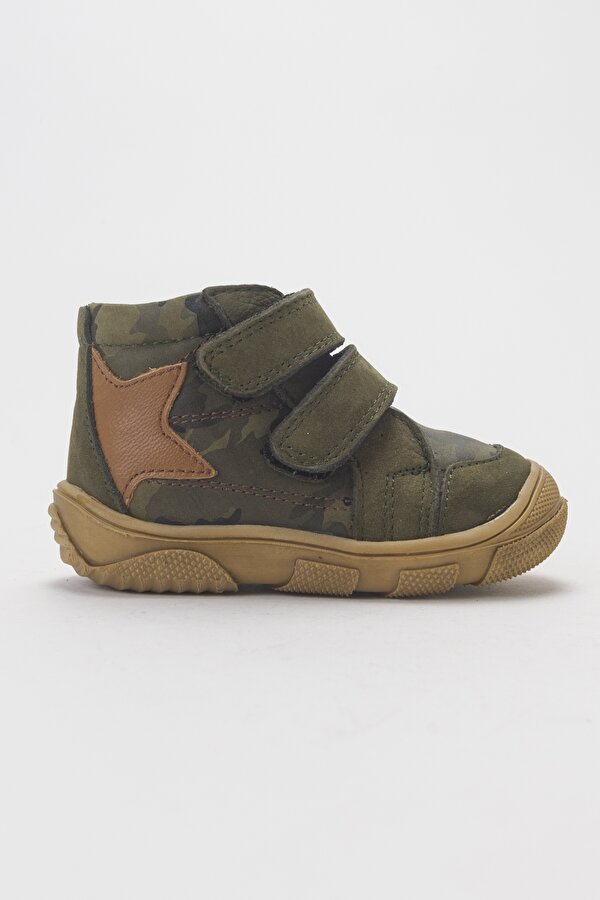 Mnpc Erkek Çocuk Haki Hakiki Deri İlk Adım Bot