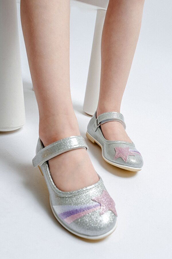 Mnpc Kız Çocuk Gümüş Yıldızlı Günlük Babet