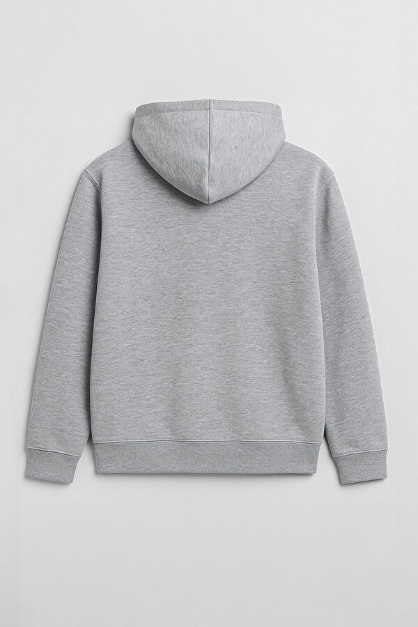 Markapia Woman Kadın Kapüşonlu Cepli İçi Polarlı Gri Sweatshirt