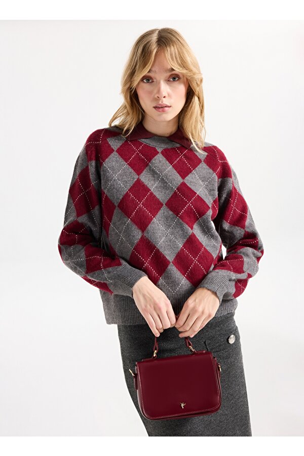 Fabrika Bordo Kadın Çapraz Çanta CAROLINA-TIGLA