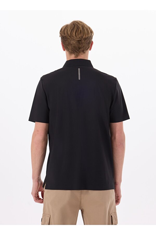 Discovery Expedition D5SM-TST3855 Siyah Relaxed Düz Erkek Polo T-Shirt
