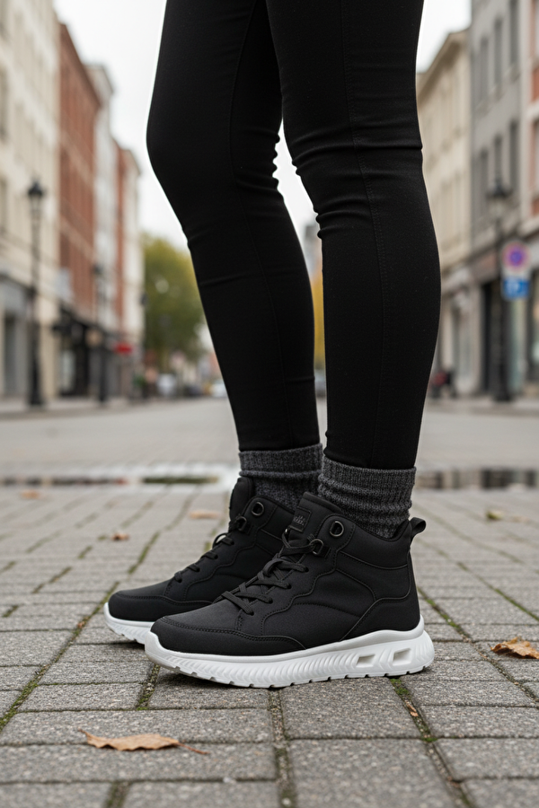 LUMO 5PR Siyah Kadın Sneaker Bot - Görsel 3