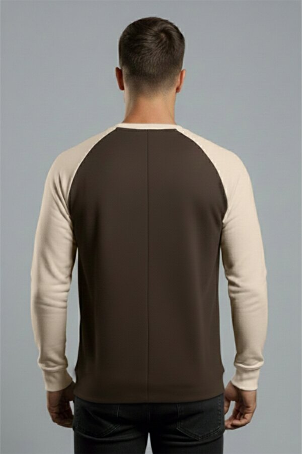 Deep Sea DeepSEA Erkek Kahve Fitilli Şardonlu Sweatshirt - Pamuklu, Likralı, Rahat Kalıp Sweatshirt 2601510