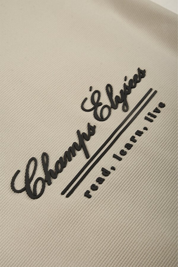 Deep Sea DeepSEA Erkek Bej Fitilli Şardonlu Sweatshirt - Pamuklu, Likralı, Rahat Kalıp Sweatshirt 2601510