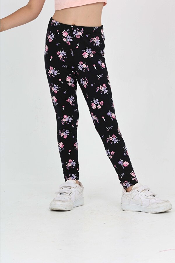 Toontoy Kids Kız Çocuk Baskılı Yüksek Bel Basic Tayt