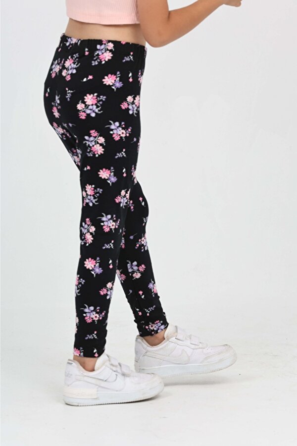 Toontoy Kids Kız Çocuk Baskılı Yüksek Bel Basic Tayt