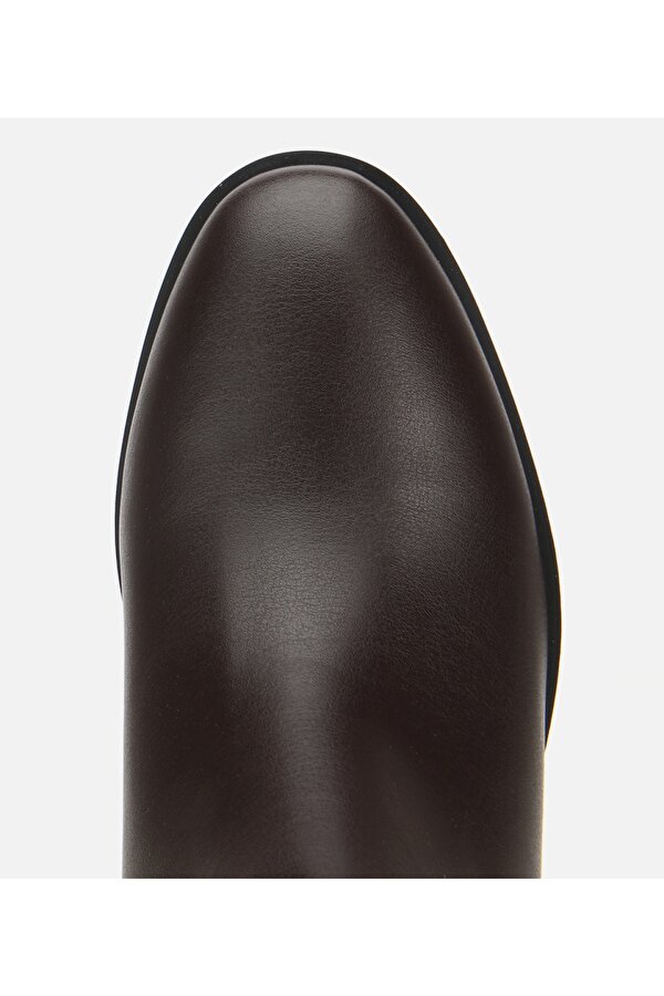 Hotiç Kadın Kahverengi Metal Detaylı Bilekte Düz Bot