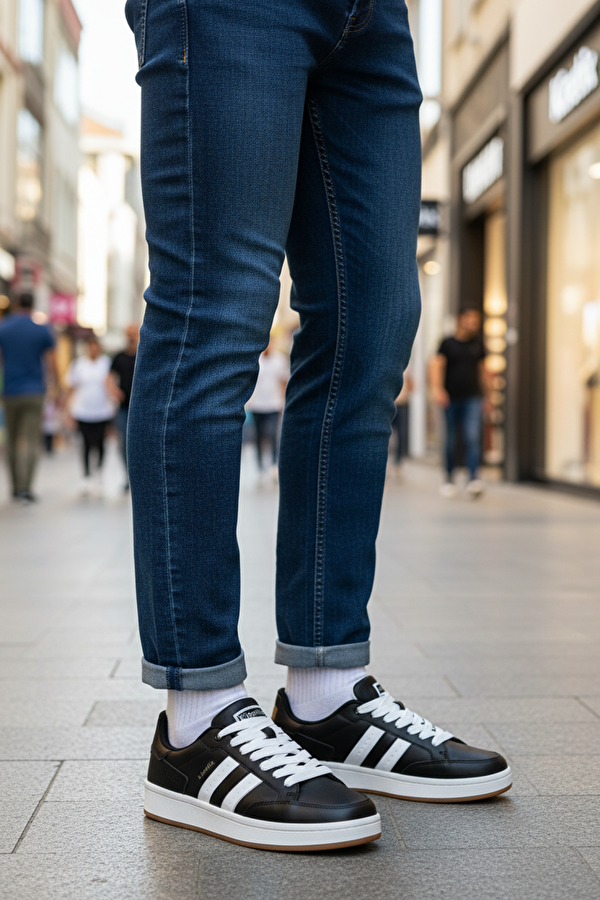 COLLEGE PU 5PR Siyah Erkek Sneaker - Görsel 3