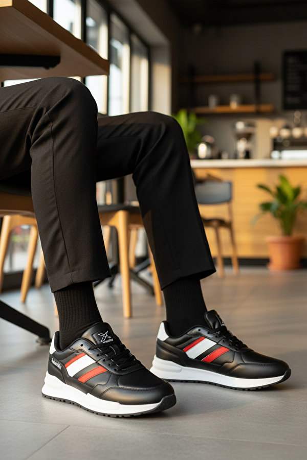 KONTRA PU 5PR Siyah Erkek Sneaker - Görsel 3