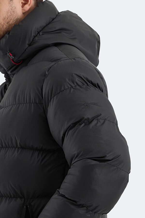 Slazenger HANK Erkek Kapüşonlu Şişme Siyah Mont & Kaban