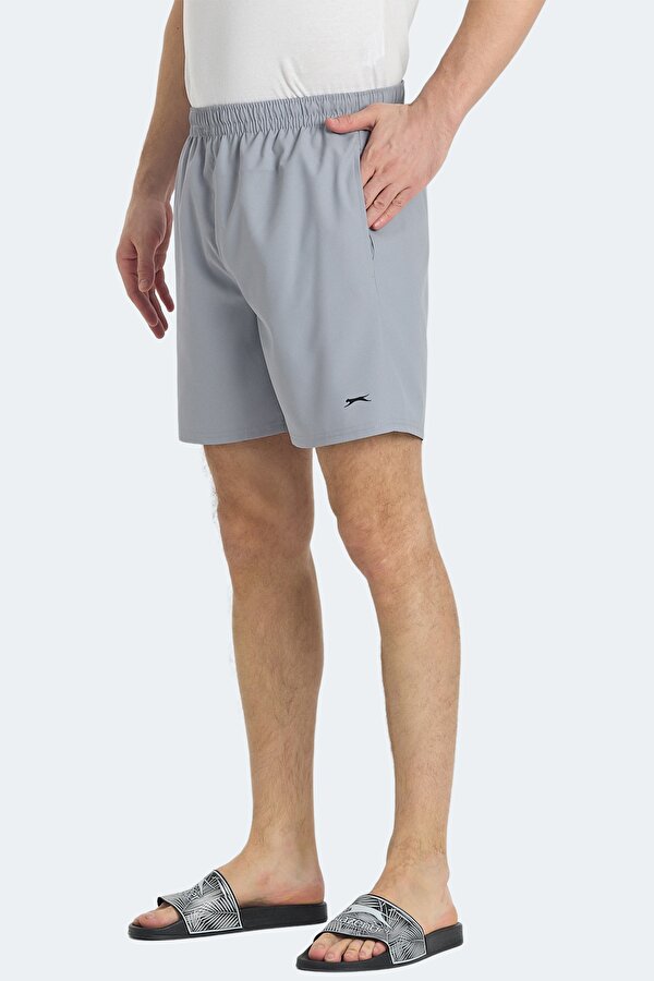 Slazenger RATING KTN Erkek Cepli Deniz Şortu Gri Mayo