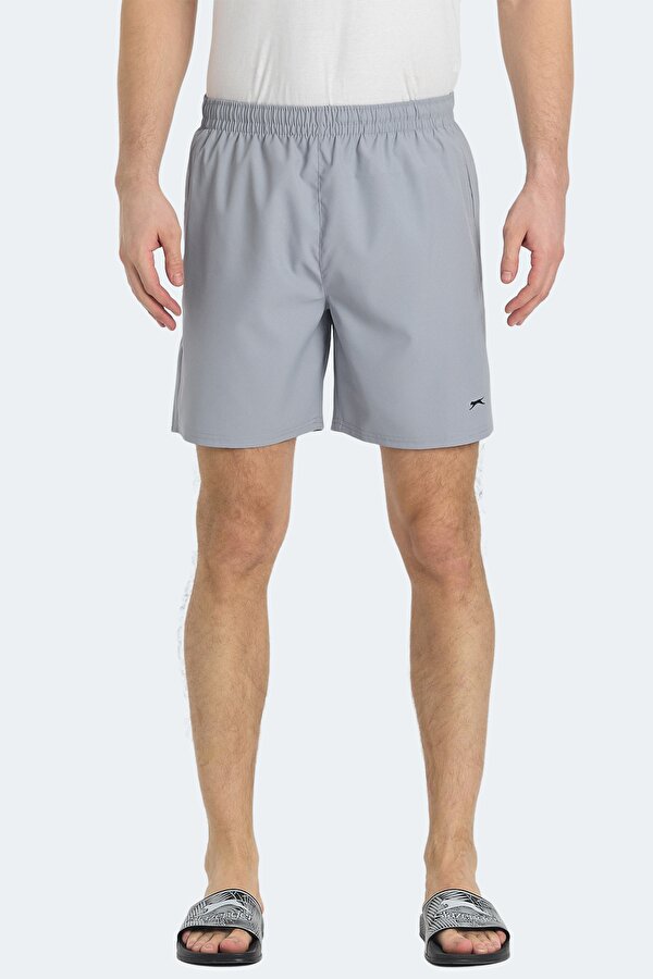 Slazenger RATING KTN Erkek Cepli Deniz Şortu Gri Mayo