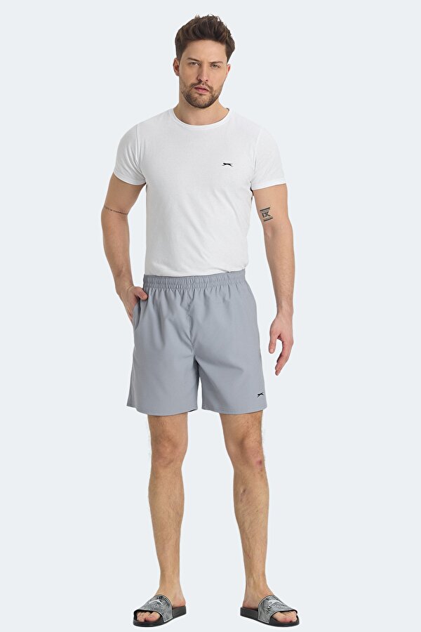 Slazenger RATING KTN Erkek Cepli Deniz Şortu Gri Mayo
