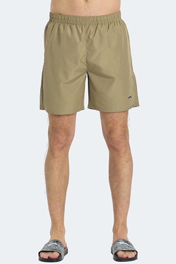 Slazenger RATING KTN Erkek Cepli Deniz Şortu Bej Mayo