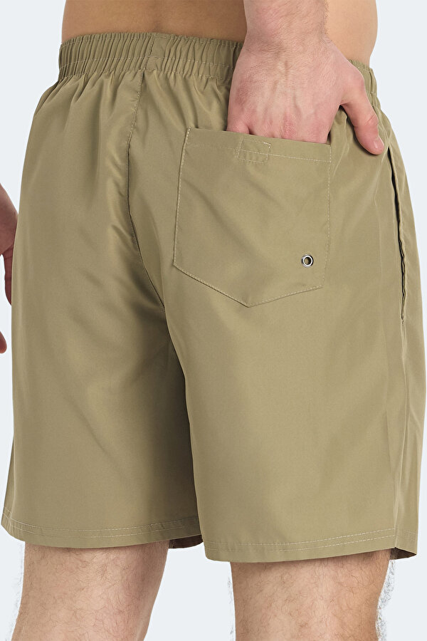 Slazenger RATING KTN Erkek Cepli Deniz Şortu Bej Mayo