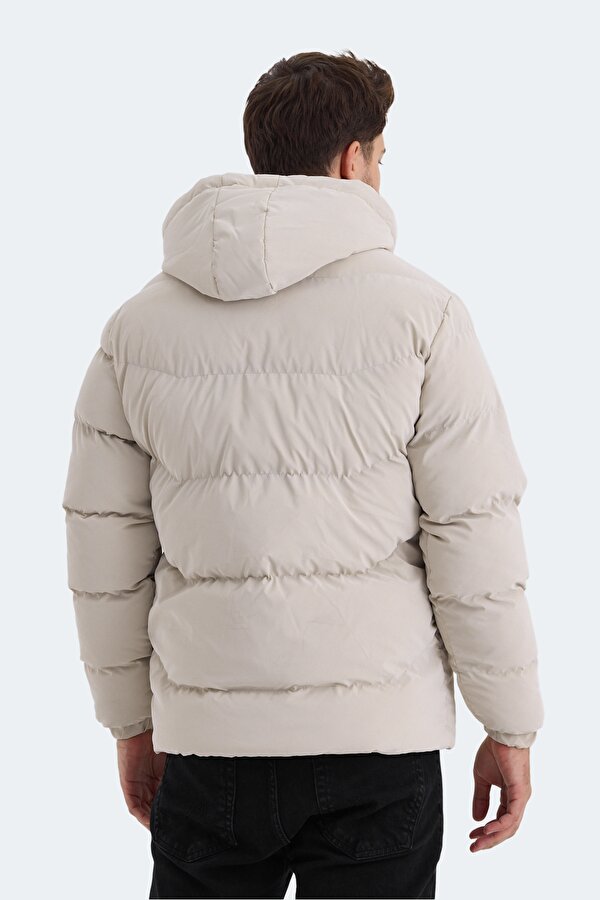 Slazenger HEINER Erkek Kapüşonlu Şişme Bej Mont & Kaban