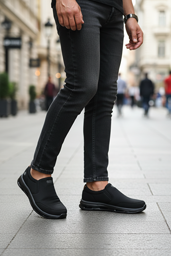 238506 5FX Siyah Erkek Comfort Ayakkabı - Görsel 3