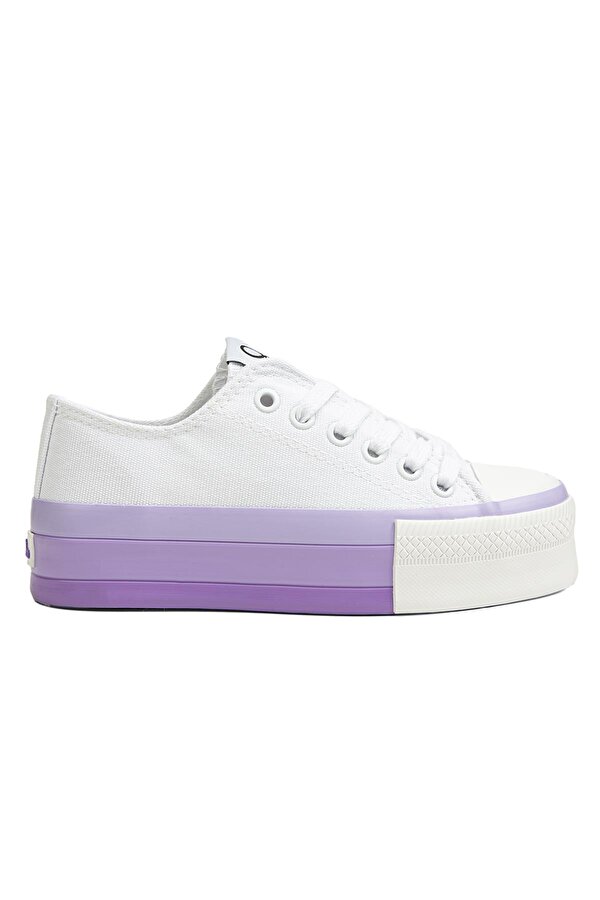 Benetton ® | BN-30937 - 3114 Beyaz Lila - Kadın Spor Ayakkabı