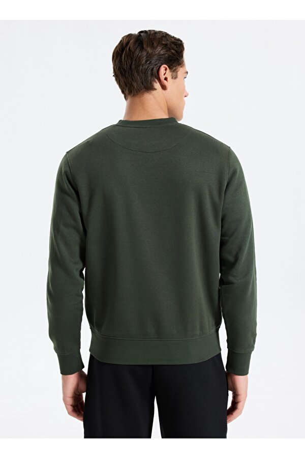 Jack & Jones Bisiklet Yaka Koyu Yeşil Erkek Sweatshırt 12278791_JJESOHO SWEAT CREW NECK NO