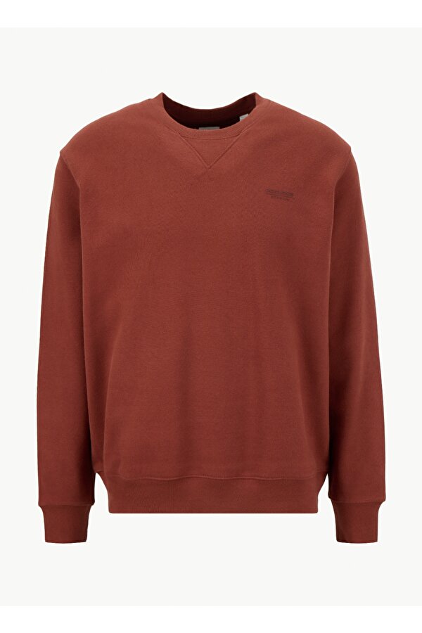 Jack & Jones Bisiklet Yaka Kızıl Kahve Erkek Sweatshırt 12283399_JPRCCMATEO SWEAT CREW NECK