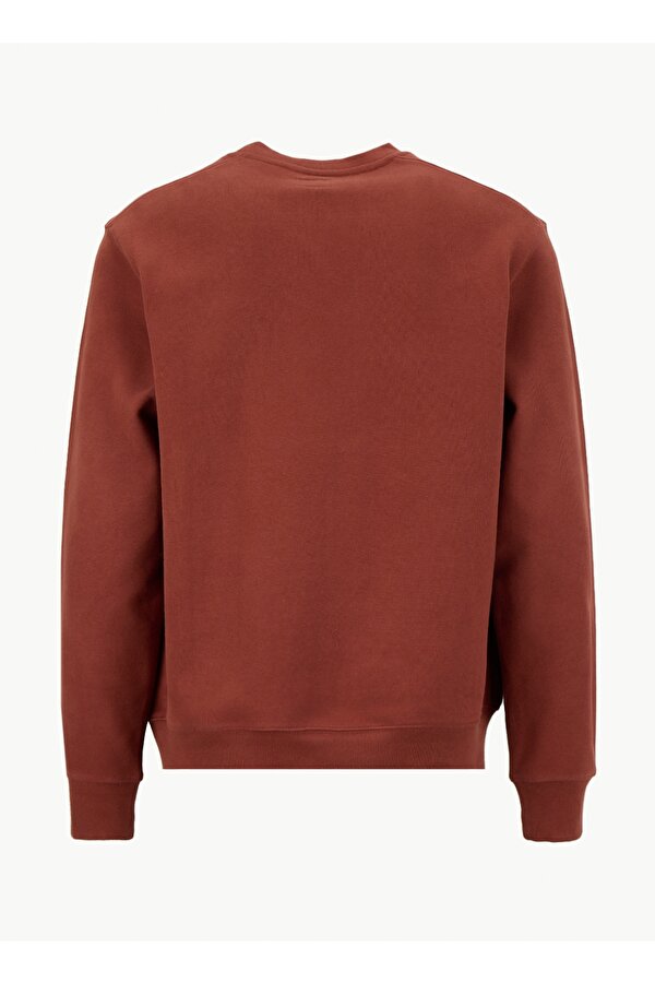 Jack & Jones Bisiklet Yaka Kızıl Kahve Erkek Sweatshırt 12283399_JPRCCMATEO SWEAT CREW NECK