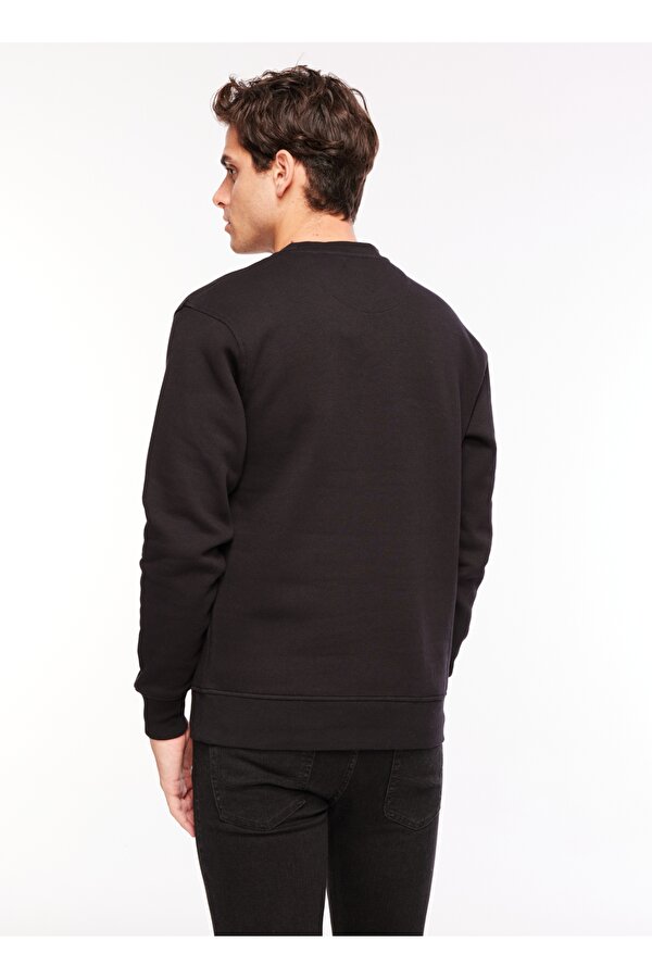 Jack & Jones Bisiklet Yaka Siyah Erkek Sweatshırt 12241694_JORVESTERBRO SWEAT CREW NE