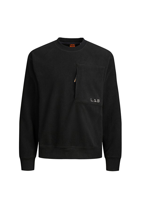 Jack & Jones Siyah Erkek Yuvarlak Yaka Geniş Fit Sweatshirt 12241523_JCOLAB SWEAT CREW NECK AW2