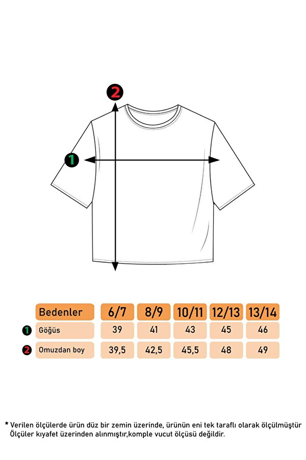 Toontoy Kids Kız Çocuk Baskılı Bisiklet Yaka Kısa Kollu Tişört - Arkası Uzun