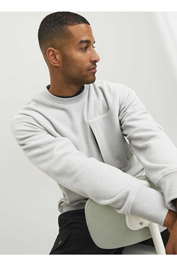 Jack & Jones Siyah Erkek Yuvarlak Yaka Geniş Fit Sweatshirt 12241523_JCOLAB SWEAT CREW NECK AW2