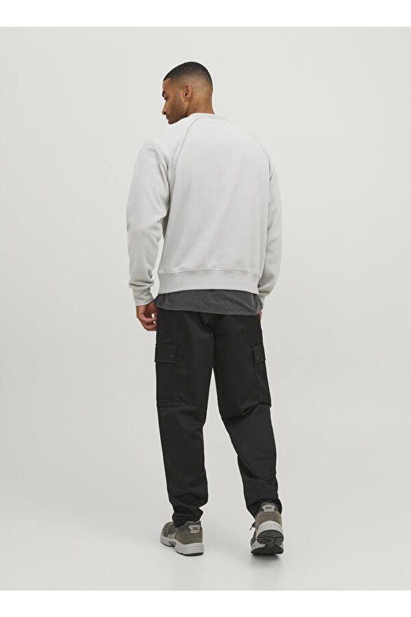 Jack & Jones Siyah Erkek Yuvarlak Yaka Geniş Fit Sweatshirt 12241523_JCOLAB SWEAT CREW NECK AW2