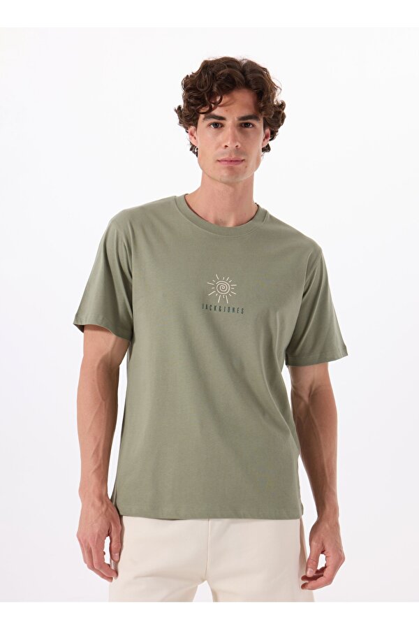 Jack & Jones Turuncu Erkek Rahat T-Shirt 12288516_JORMINDFUL TEE SS CREW NEC