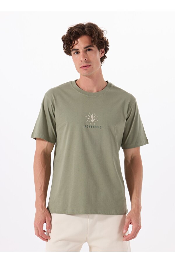 Jack & Jones Turuncu Erkek Rahat T-Shirt 12288516_JORMINDFUL TEE SS CREW NEC